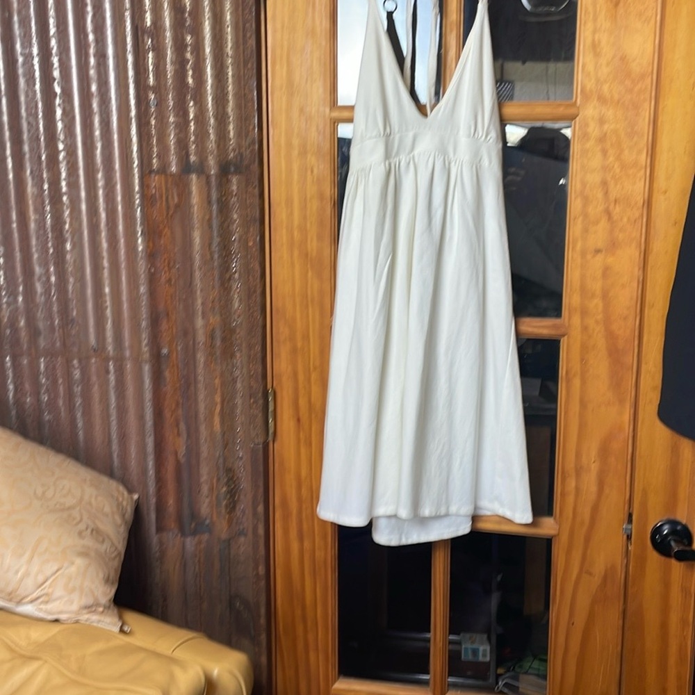 Moda International Cream Halter Dress, Size M